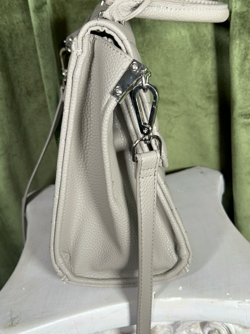 Steve Madden Chevron Quilted Satchel – Ice Gray - Picture 11 of 11